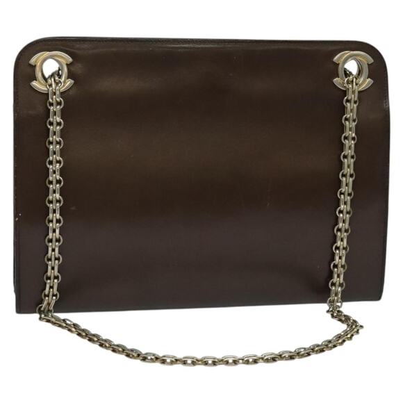CHANEL Handbags - Chanel Chain Handbag Leather Brown Gold CC